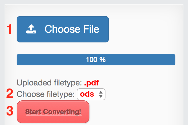 How to convert PDF files online to ODS